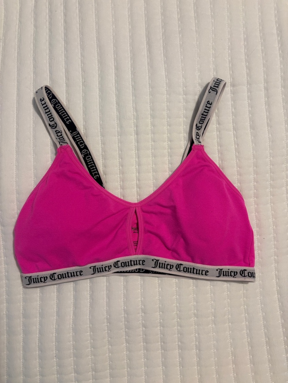Juicy Couture Bright Pink Logo Band Bralette